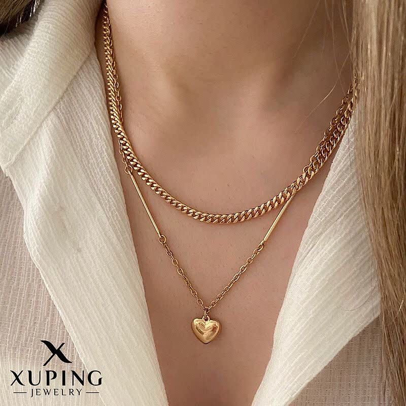 پلاک و زنجیر دولاین قلب ژوپینگ کد 2285 - خرید آنلاین از گالری آداس